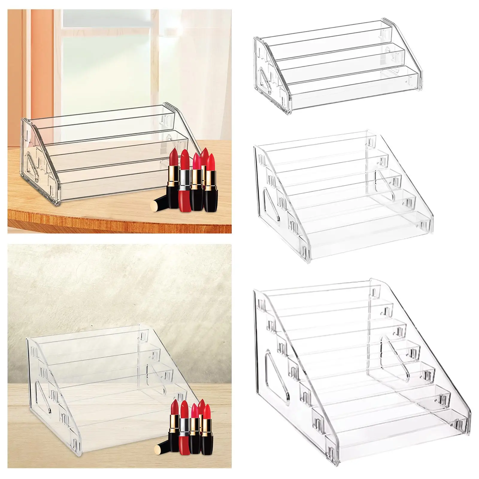 Acrylic Display Rack Display Riser Tiered Organizer Nail Polish Holder Desktop Organizer for Medals, Badges Figures Collectibles