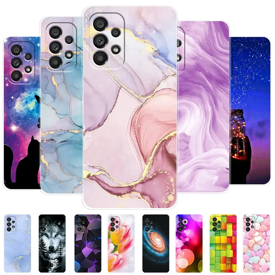 For Samsung A73 5G Case A 73 TPU Soft Marble Print Clear Bumper Funda Coques for Samsung Galaxy A73 5G Case 2022 Silicon Coque