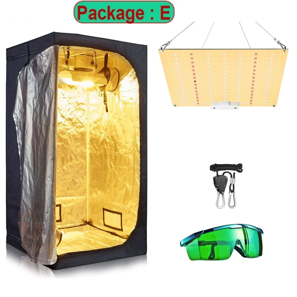 ערכות אוהל גידול מלאות מערכת הידרופוניקה מלאה לגידול צמחים עם תאורת LED, מאוורר ומסנן פחמן עבור צמחי VEG/Bloom