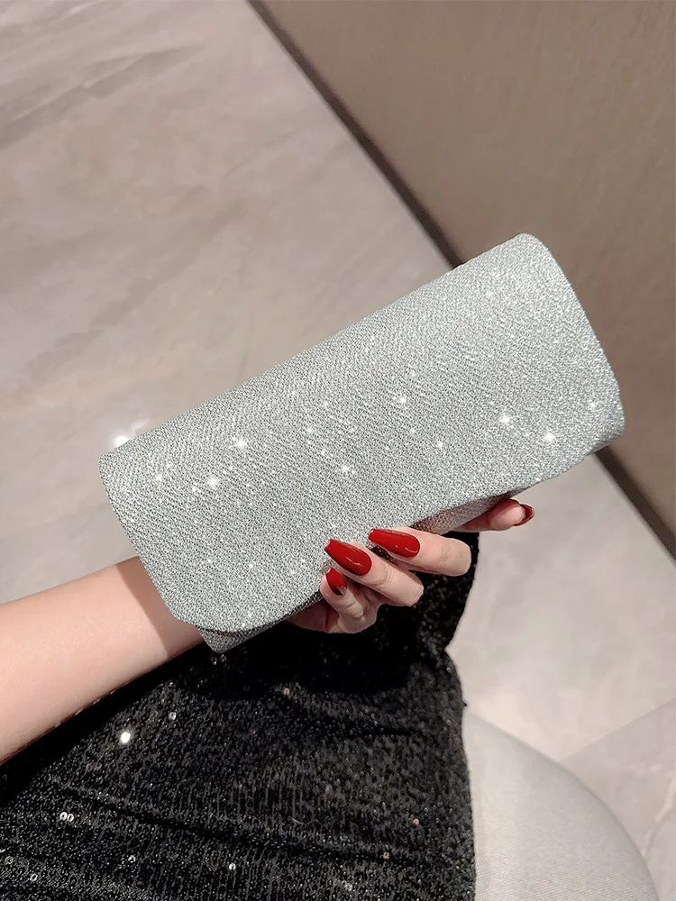 

2023 New Women Silk Evening Bags Wedding Banquet Clutch Bags Party Dinner Purse Fashion Chain Purse Drop Shipping