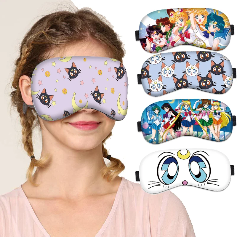 Sailor Moon Sleeping Eye Mask Cartoon Blindfold Eye Cover Mask Eyepatch Travel Home Eyes Relax Mask Eyeshade Gift For Kids Adult