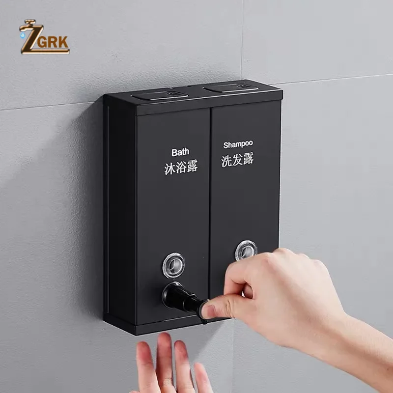 

ZGRK Liquid Soap Dispensers 304 Stainless Steel Bathroom Detergent Dispenser Wall Mounted Bathroom Accessories Washing Dispenser