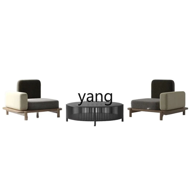

Yjq Light Luxury Nordic Solid Wood Fabric Single-Seat Sofa Chair Hotel Homestay Double Color Matching Sofa