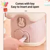 Children Piggy Bank Key Unlock Lovely Mushroom House Saving Pot Ornament Plastic Cartoon Money Saving Storage Box Birthday Gift 4
