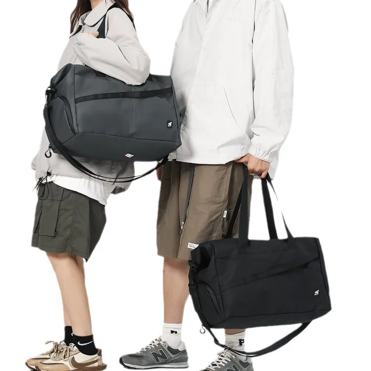 Streetwear Style Solid Color Nylon Men Shoulder Bag Large Capacity Nylon Travel Crossbody Bag Casual Commuter School Men Handbag