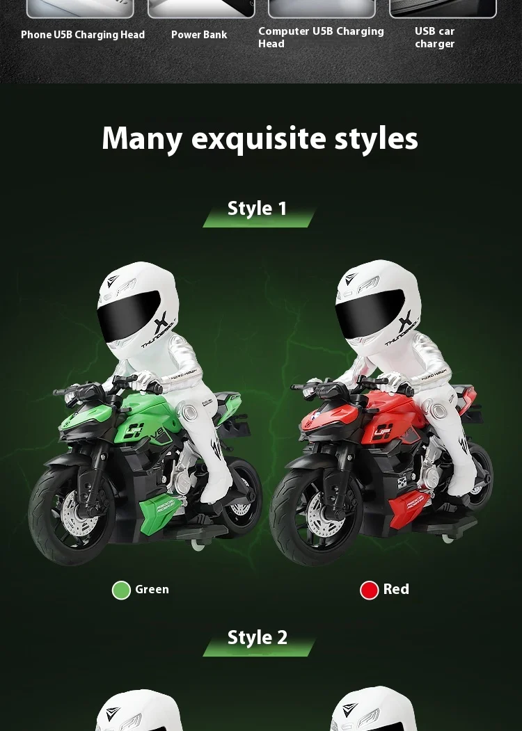 Motocicleta de control remoto, motocicleta todoterreno inteligente de aleación, juguete eléctrico, coche de carreras RC de alta velocidad, motocicleta acrobática a la deriva