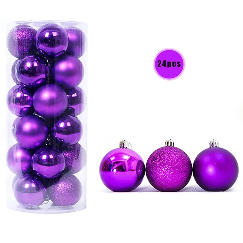 thumbnail image 1 of 24 piezas/caja de bolas de Navidad, adornos para árbol de Navidad, bolas de Navidad, colgantes para árbol, decoración para fiesta en el hogar, regalo de Navidad 2025, Noel Navidad, 1 of 5