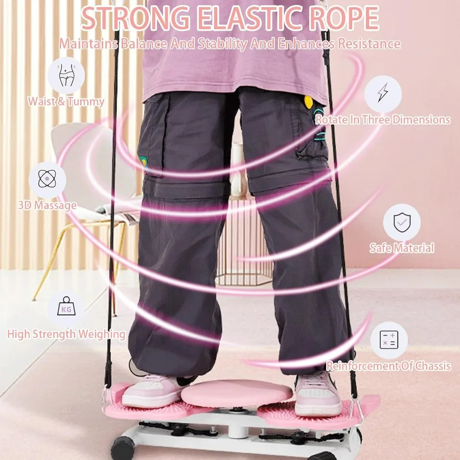 Waist Twister Board With Resistance Band - 360° Rotating Waist Twisting Machine For Core Workout Abdominal Fat Loss, Noiseless A