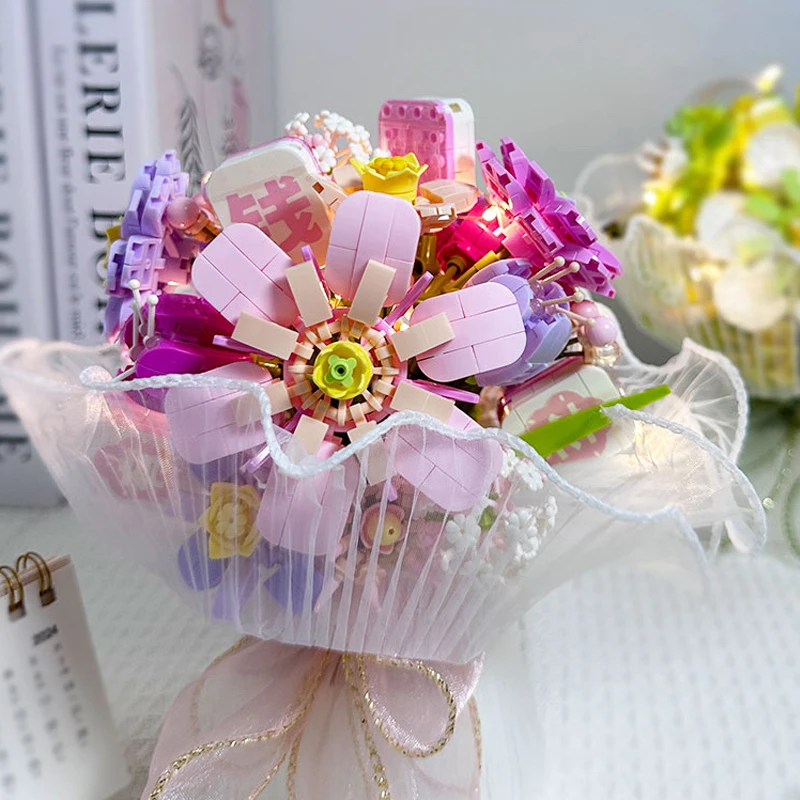 Creative DIY Flower Plant Building Blocks Set For Kids