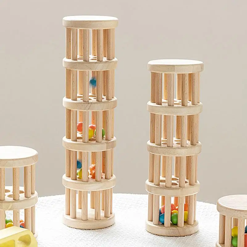 

Beaded Raindrops Toy Rain Maker Toys Early Education Wooden Rain Stick For Sound Enlightenment Kindergarten Teaching Aids