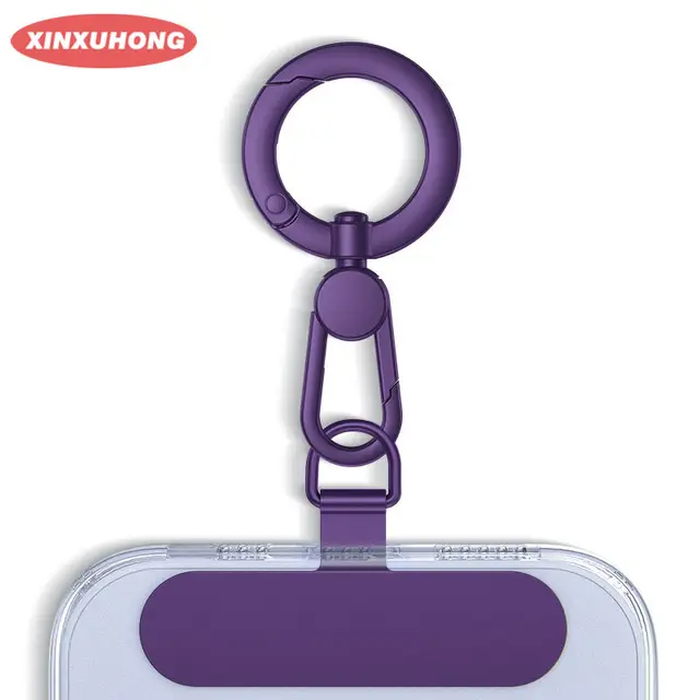 1 Pcs Metal Phone Lanyard Gasket Patch Rotatable Metal Buckle Hanging Steel Clip Card Cord Tab Mobile Phone Accessories 1