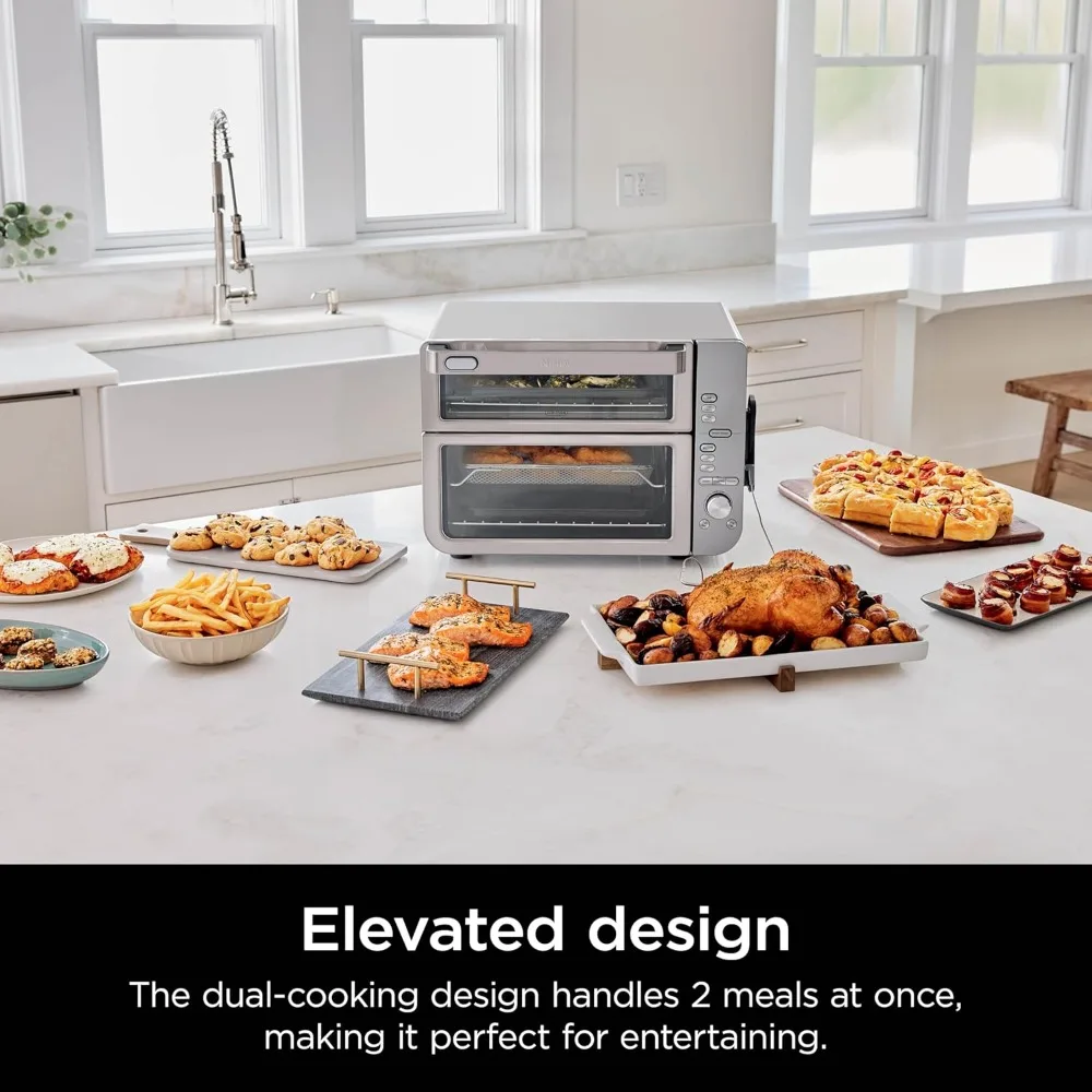 Countertop Oven Double Stack XL & Air Fryer with Pro Cook System, 12-in-1, FlavorSeal, SMART FINISH with DualZone Technology