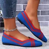 Autumn Women Casual Shoes for Woman Slip-on Pump Knit Single Flat Shoes Breathable Pointed Head Ladies Cloth Loafers Size 43 4