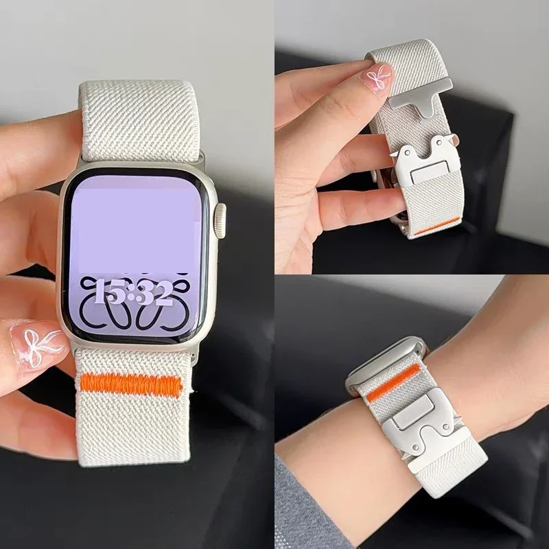 Parachute Straps for Apple watch 10 Band 46mm 42-41-45mm Ultra 2 49mm 44mm nylon bracelet iWatch Apple watch Series 9 8 SE 5 6 7