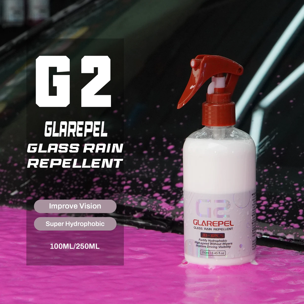 

GLAREPELGlass Anti-rain Coating For Cars Rain Repellent Exterior Automotive Glass Windshield Nano Hydrophobic Protection Coating