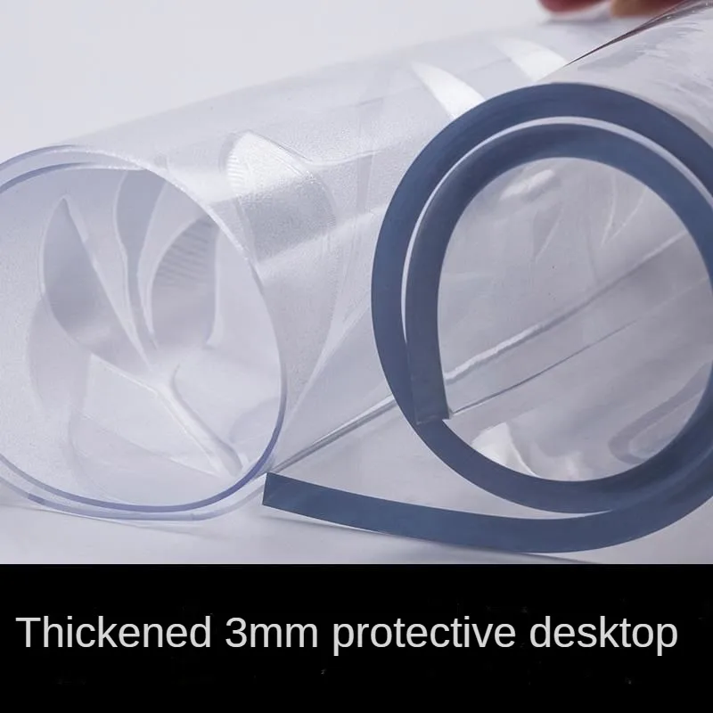 Soft Glass Table Cloth  soft PVC Transparent Tablecloth Waterproof Rectangular Table Cover Pad Kitchen Oil-Proof Table Mat