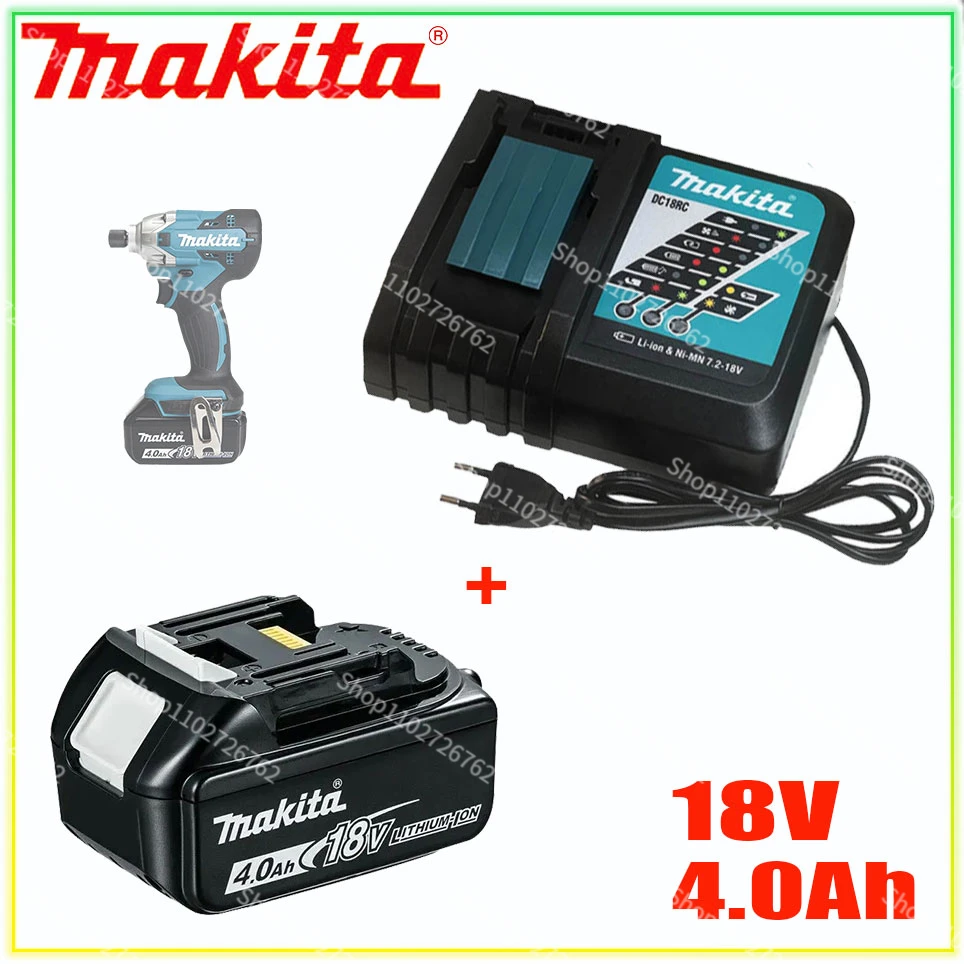 

Makita 18V Battery 4000mAh Rechargeable Power Tools Battery with LED Li-ion Replacement LXT BL1860B BL1860 BL1850+3A Charger