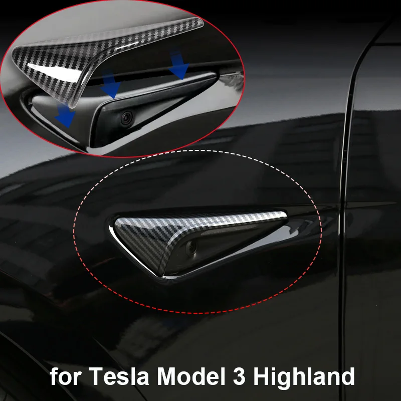 

Защитная крышка для боковой камеры Tesla Model 3 Highland 2024, стикер для крыла, крыла, поворотника, отделка крышки, аксессуары для новой модели 3