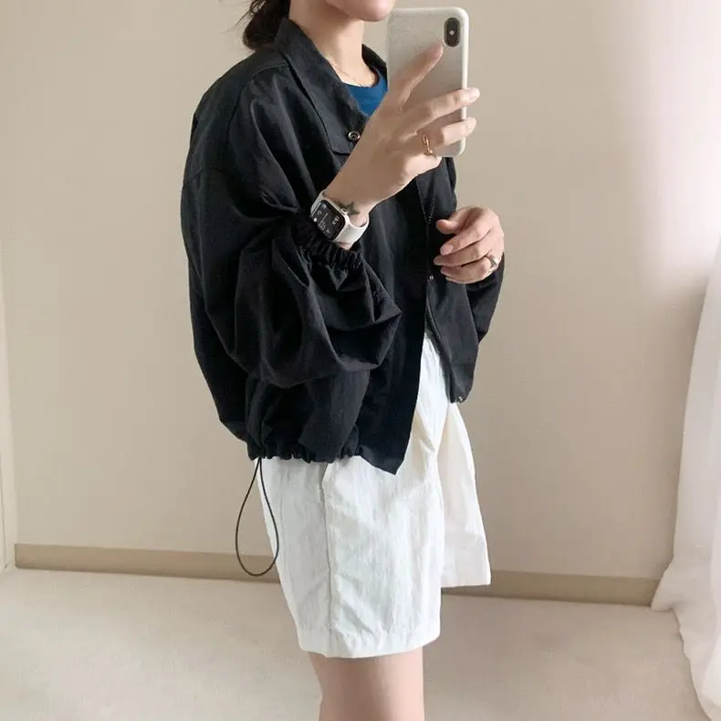 Women Jackets Office Wear Woman Ladies Simple Slim-Fit Pure Front Pocket Button Versatile Solid Color Autumn Winter Warm Basic - 6