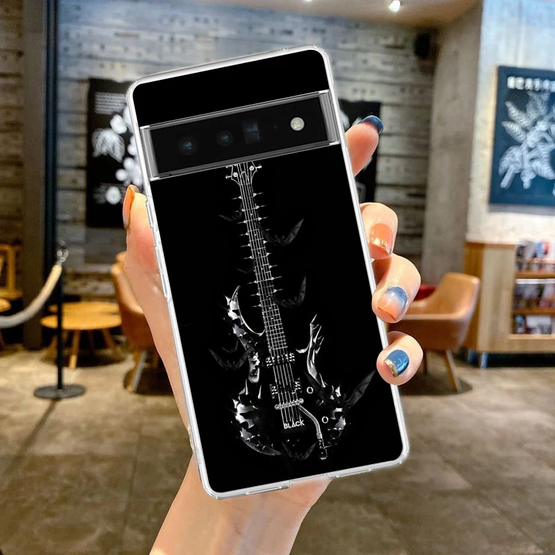 Guitar Music Art Shockproof Transparent Phone Case Cover