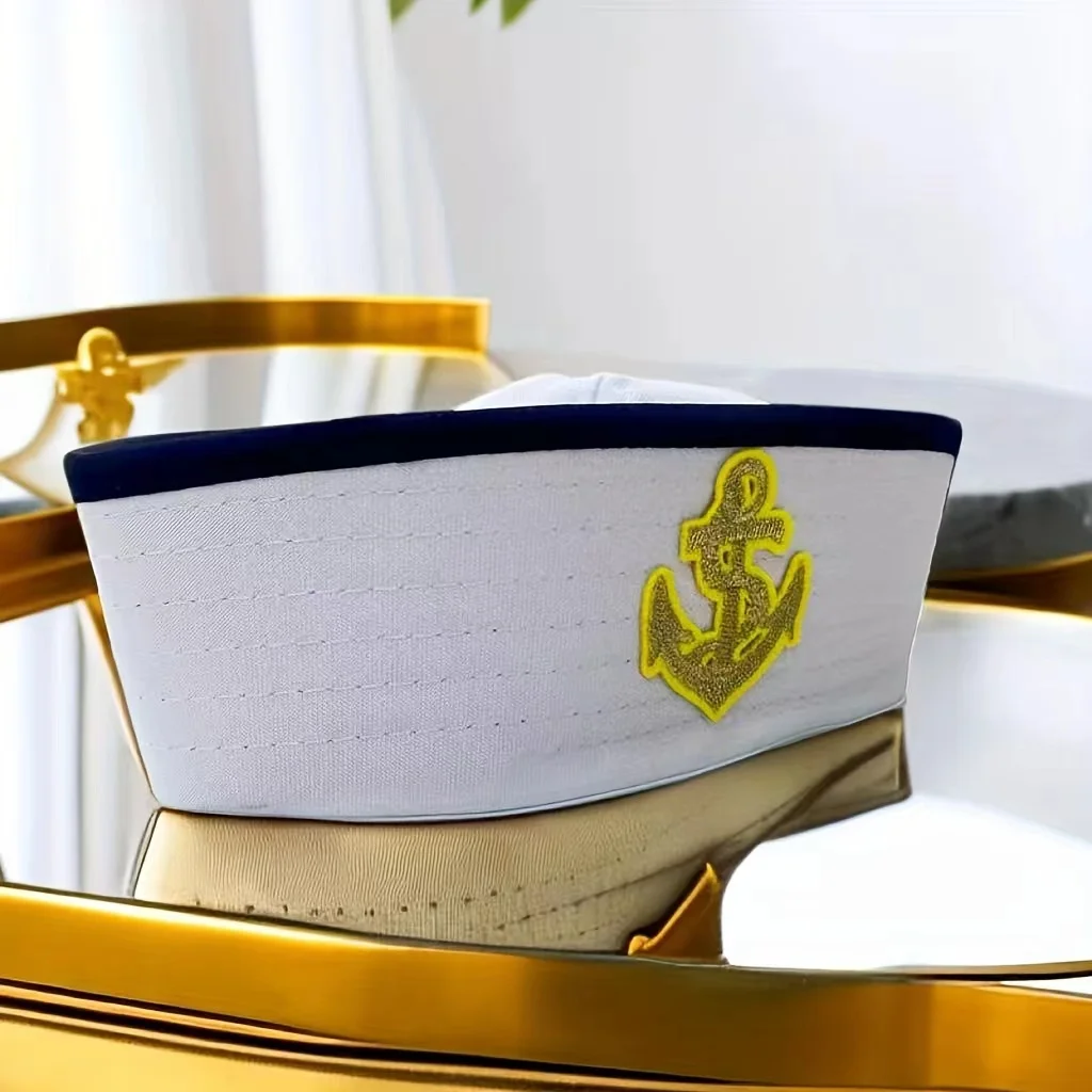 Sailor hat and scarf suit Navy Hat Unisex Captain Hat Navy Marine For cruise lines, adult parties, Navy, cosplay, Outdoor