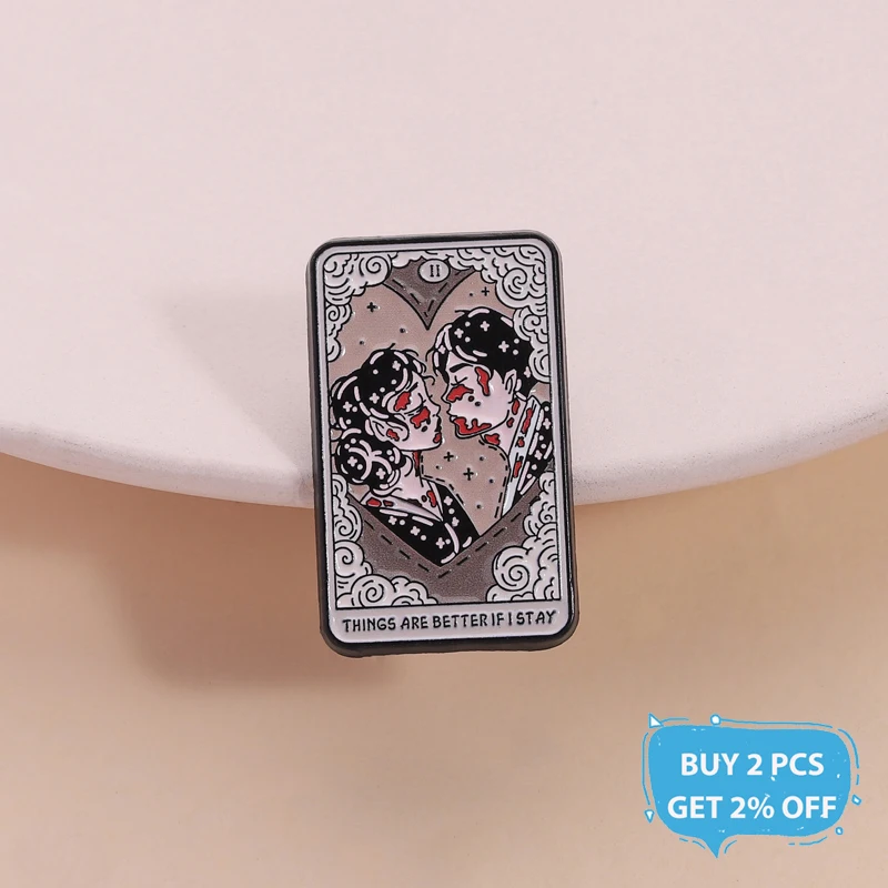 Punk Rock Enamel Pin - Things Are Better If I Stay Brooch Lapel Badge Jewelry Gift