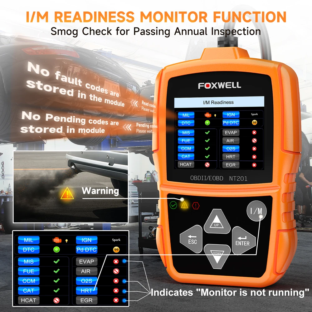 FOXWELL NT201 OBD2 Scanner Check Engine Light Car Code Reader