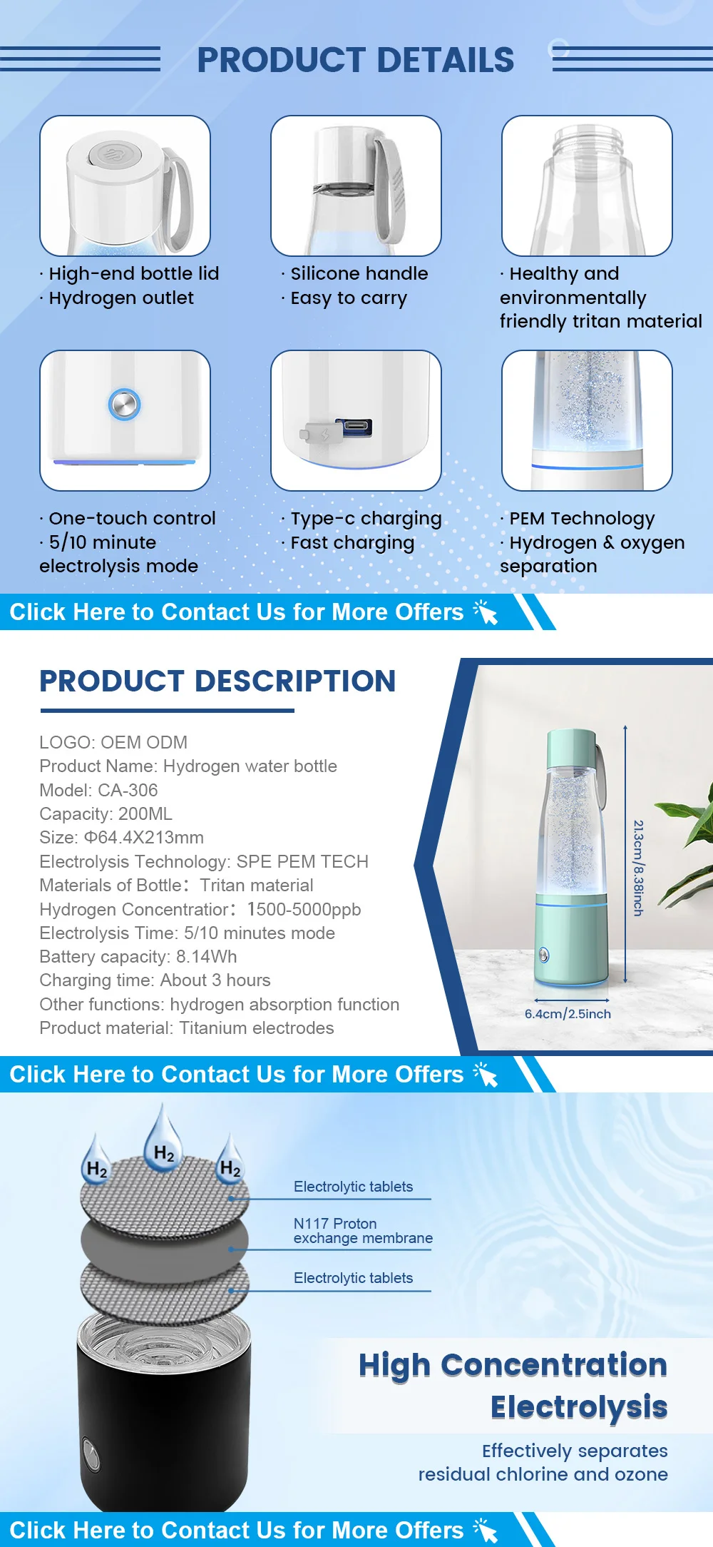S1f64c49415f849488506c23e757e541a6 Hydrogen Water Bottle Portable Hydrogen Water Bottle Generator SPE PEM Technology Water Ionizer Hydrogen Bottle Water Machine