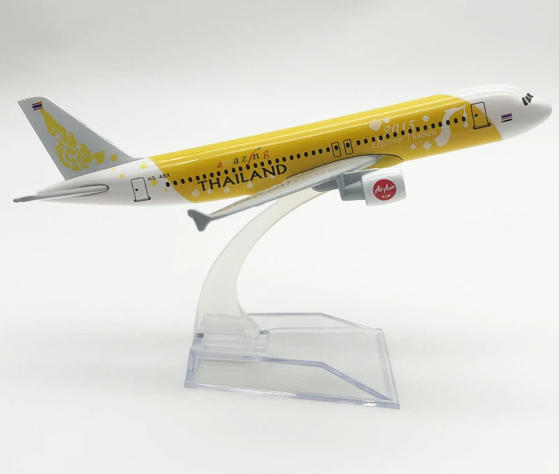 

1:400 Thai Yellow A320 Airplane Model Metal Simulation Airliner Alloy Static Decorative Aircraft Model