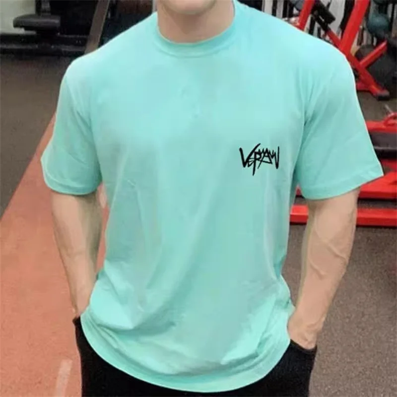 جديد الياقة المستديرة الرياضة تي شيرت كبير الحجم ا...