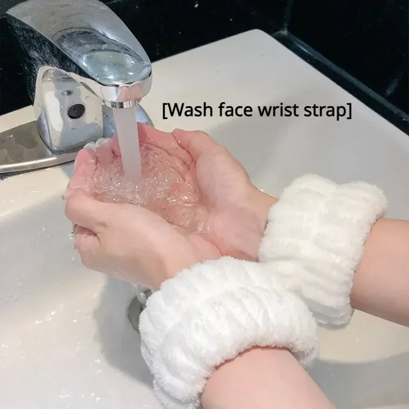 Sweat Wiping Bracelet 2pcs One Pair Wash Face and Wrist Band Absorb Water Sports Sweat Wiping Bracelet Hairband Moisture Proof Sleeve Wrist Guard