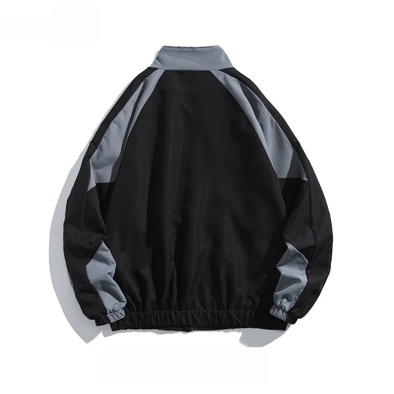 Youth Popular Spring Autumn Jacket Ins Men American Vintage Patchwork Standard Coats New Stand Collar Loose Baseball Sportswear
