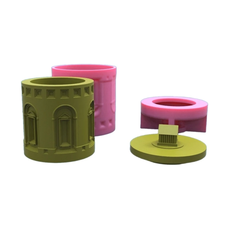 

E15E Building Storage Jars Molds 3D Concrete Castin Mold Candle Holder Plaster Mold