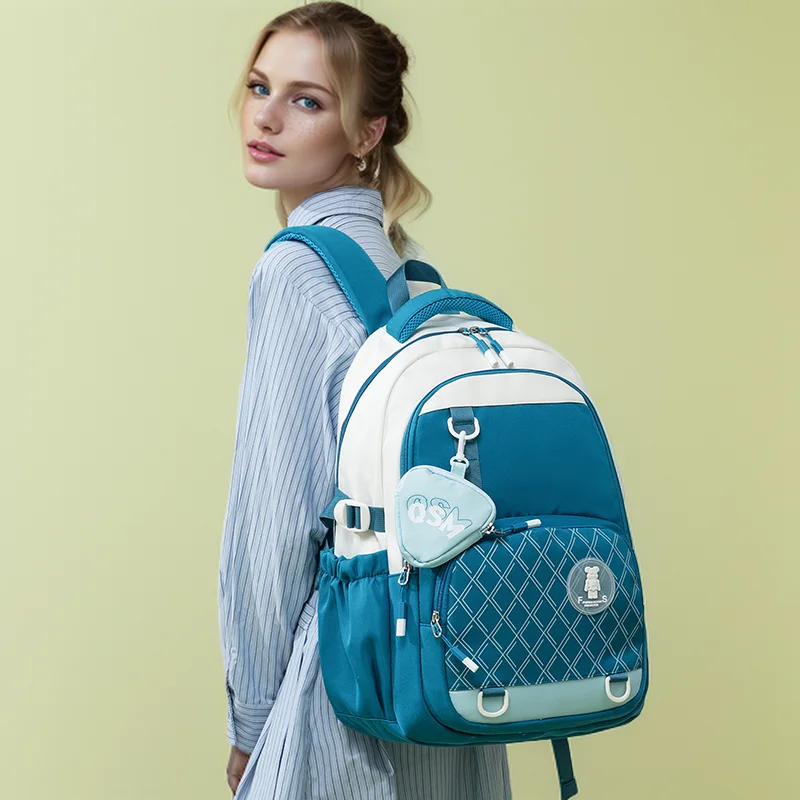 Junior high school student schoolbag female new high-value large-capacity preppy style backpack high school student backpack