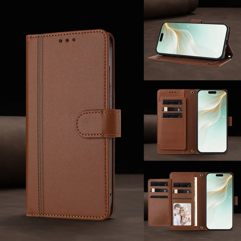 Elegant PU Leather Wallet Phone Case with Flip Cover