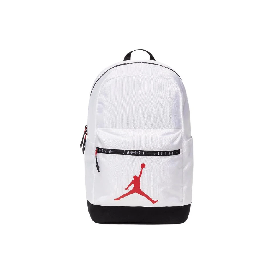 Original Air Jordan Backpack White Flower Grey School Laptop Zipper Bag Unisex Casual Large-capacity Size JD2233029GS-001