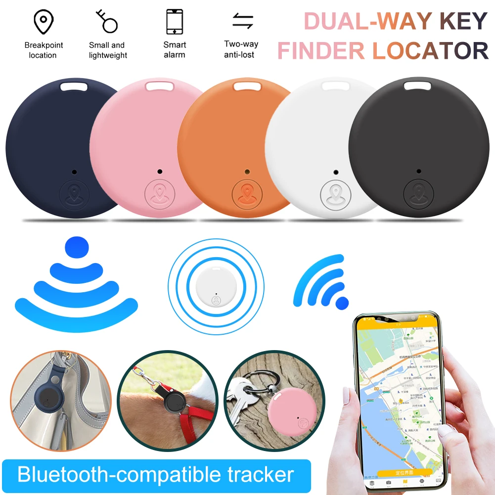 car tracking device Round Anti-Lost Key Finder Bluetooth-Compatible Tracker 2-way Alarm Locator Keychain Tracker Tag For Phone Earphone Pet Luggage gps device