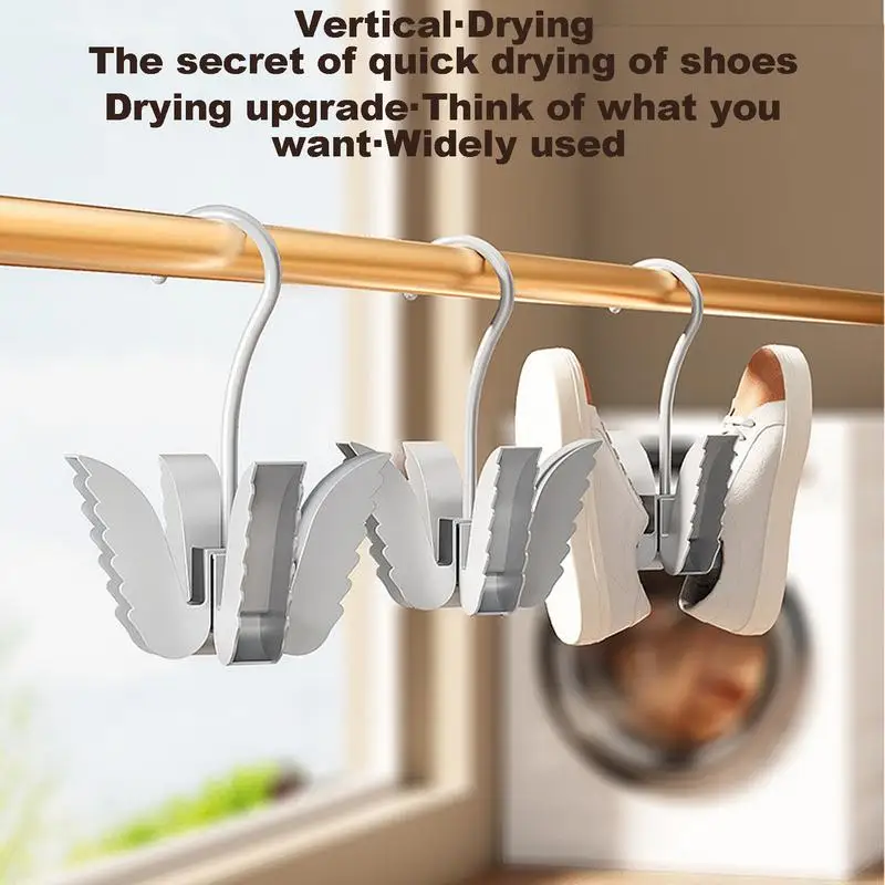 Shoe Drying Display Hook Rotating Home Slipper Holder Space-Saving Drying Shoe Rack For Home Outdoor Use Portable Practical 3