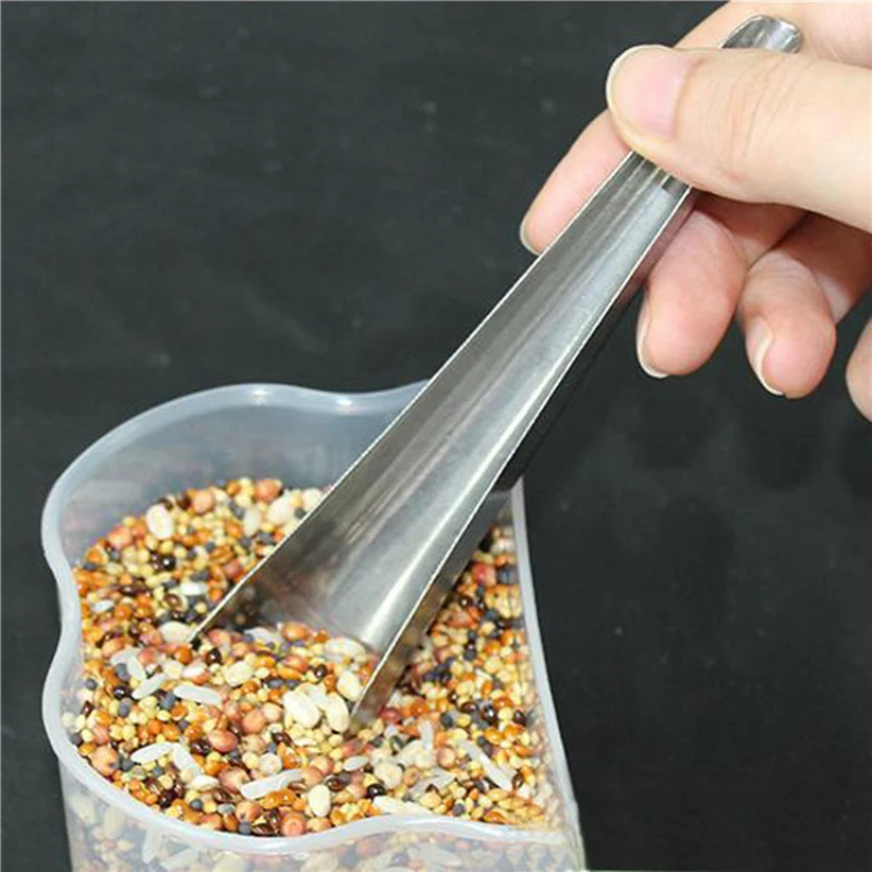 Parrot Feeder Pet Bird Parrot Stainless Steel Food Adding Spoon Bird Cage Food Add Accessories