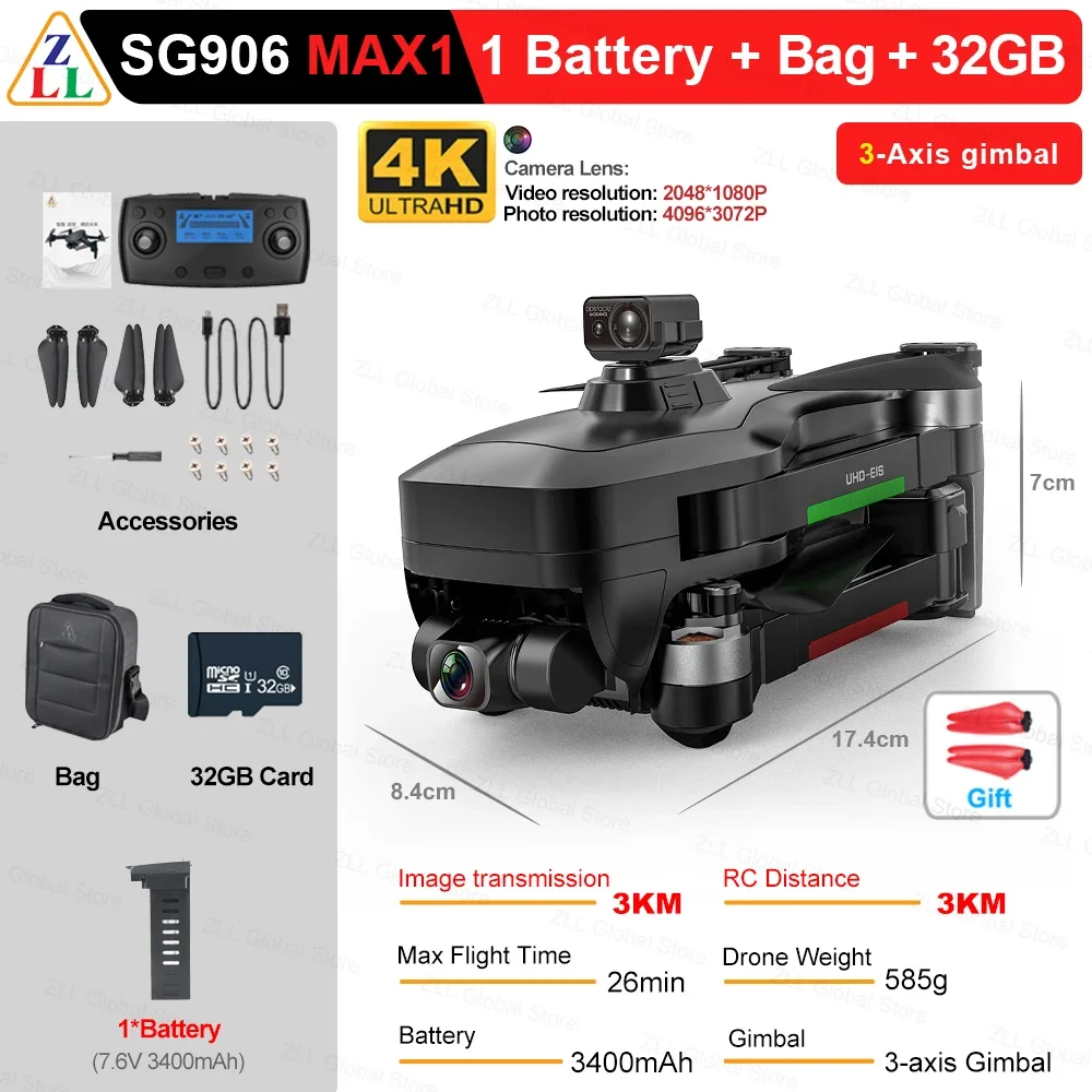 ZLL SG906 MAX1 SG906 PRO2 5G GPS Drone 4K HD Camera Laser