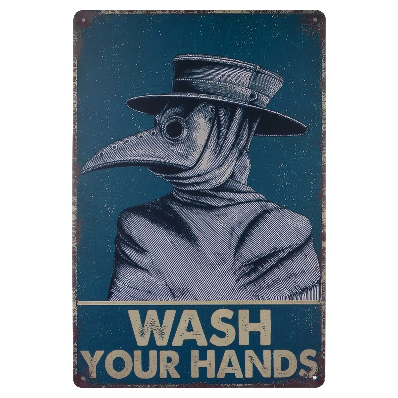

Retro Signs Wash Your Hands Vintage Metal Tin Signs Plague Doctor Wall Decor Funny Bathroom Signs Restroom Decor Guest Wall Deco