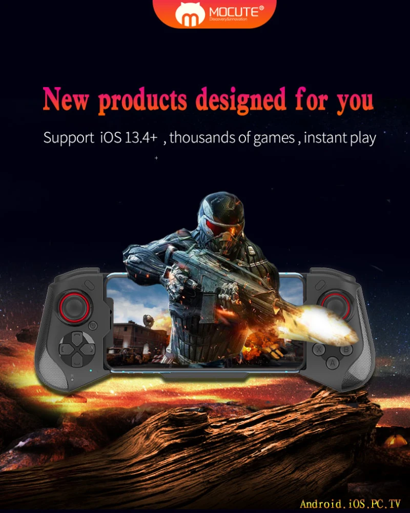 Mocute Game Controller 060 Bluetooth Gamepad For IOS Android Phone Game Joysticks PUBG Telescopic Wireless Controller