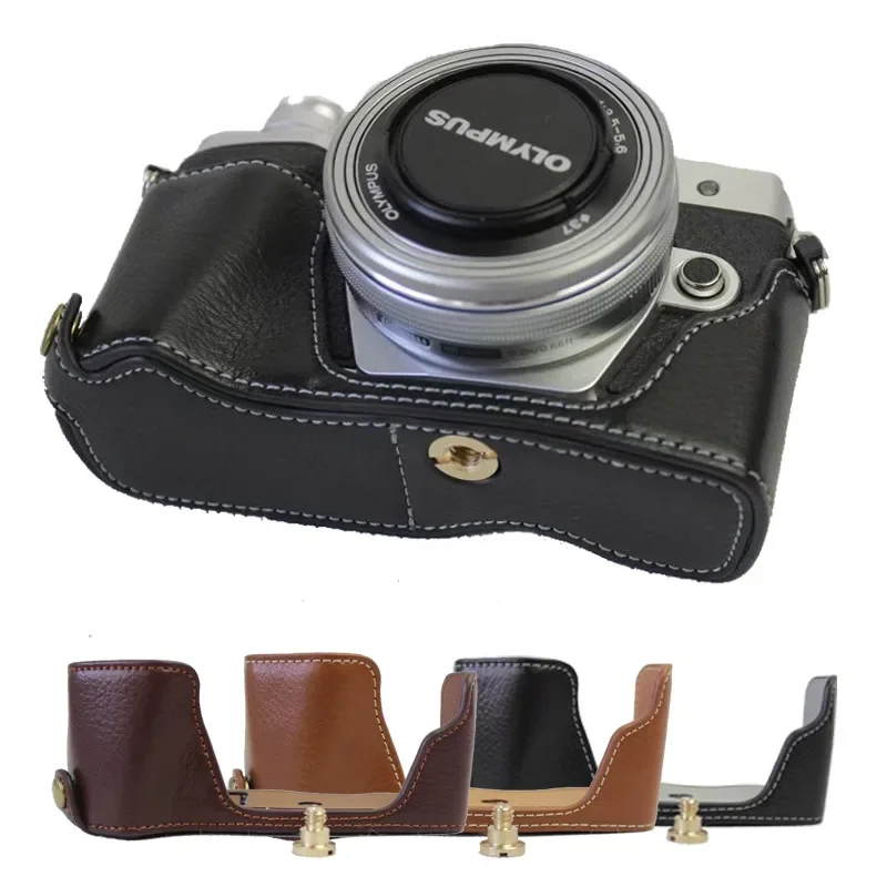 Custodia Inferiore Per Fotocamera A Metà Corpo In Vera Pelle Per Olympus Om-D Em10Iii Em10 Iii E-M10Iii E-M10 Mark Iii