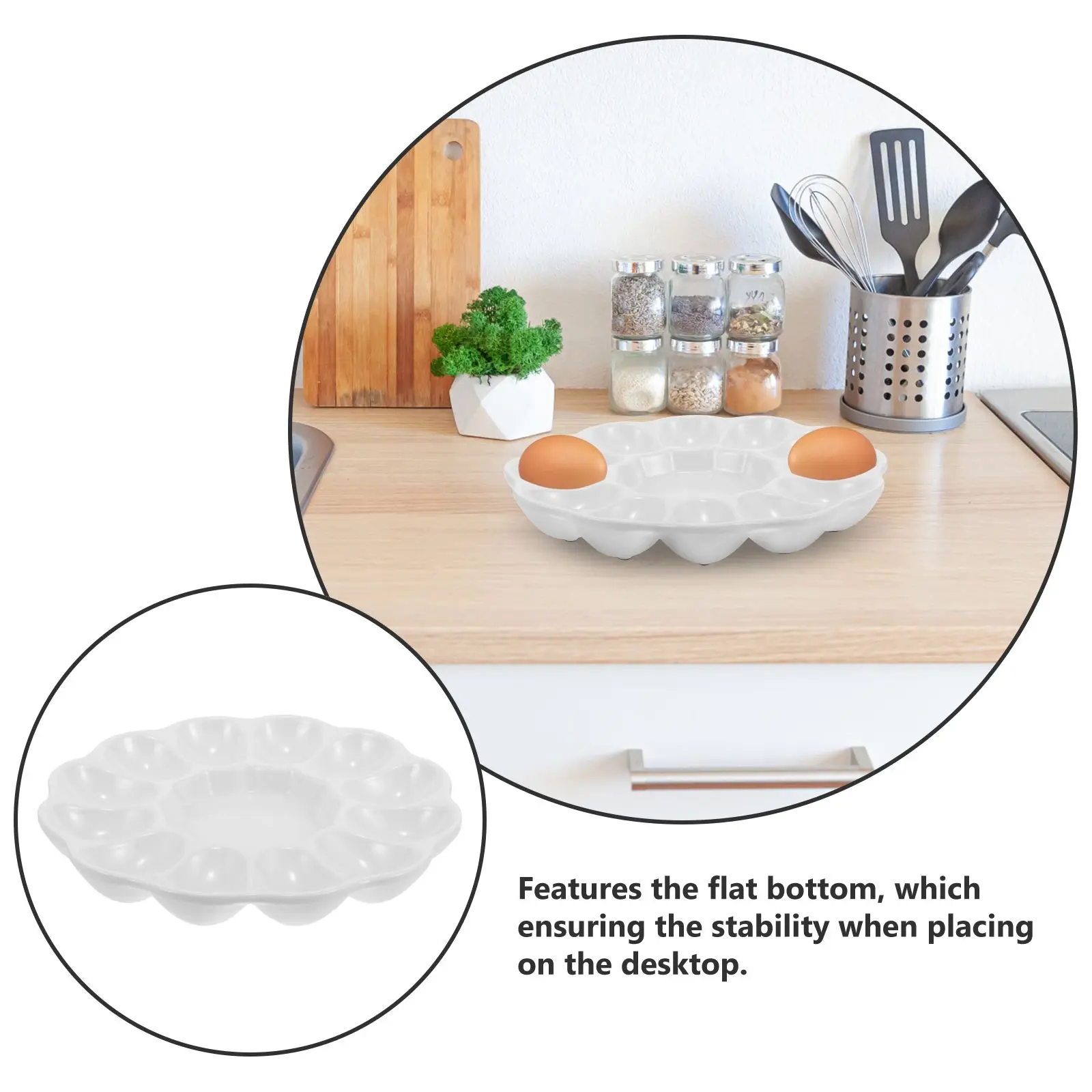 Easter Egg Tray Deviled Serving Platter Seafood Pantry Clear Ceramic Dish Recipes 2
