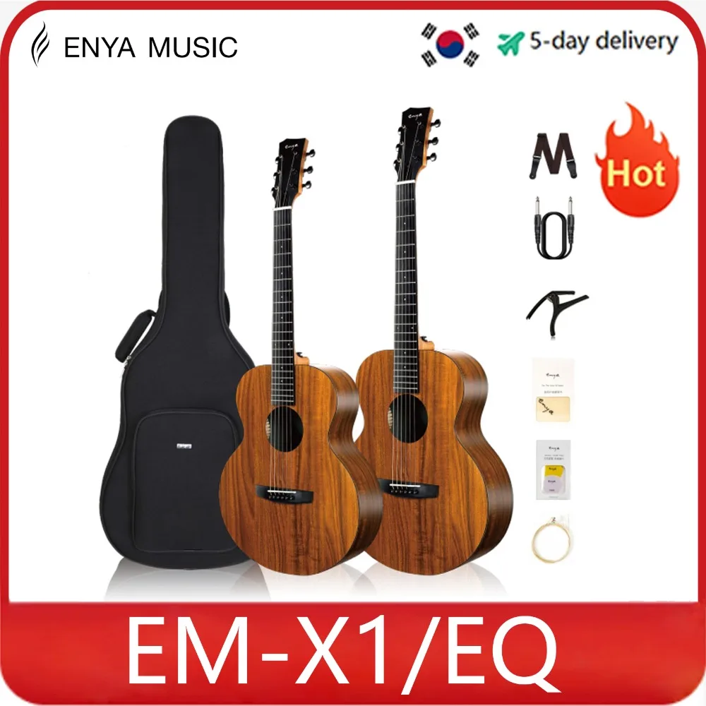 

Enya Acoustic Guitar 36 41 with EQ HPL 6 Strings travel guitarra Beginner with Pick, Tuner, Strap, Capo,Musical Instruments