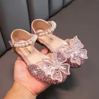 Summer Baby Girl Sandals Sequins Bow Pearl Rhinestone Princess Toddler Soft Sole Fashion Flat Heel Beach Kids Water Shoes 여아샌들 2
