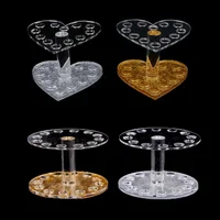 Nail thickening/thin acrylic pen holder gold and silver heart-shaped pen holder round pen holder nail tool 2