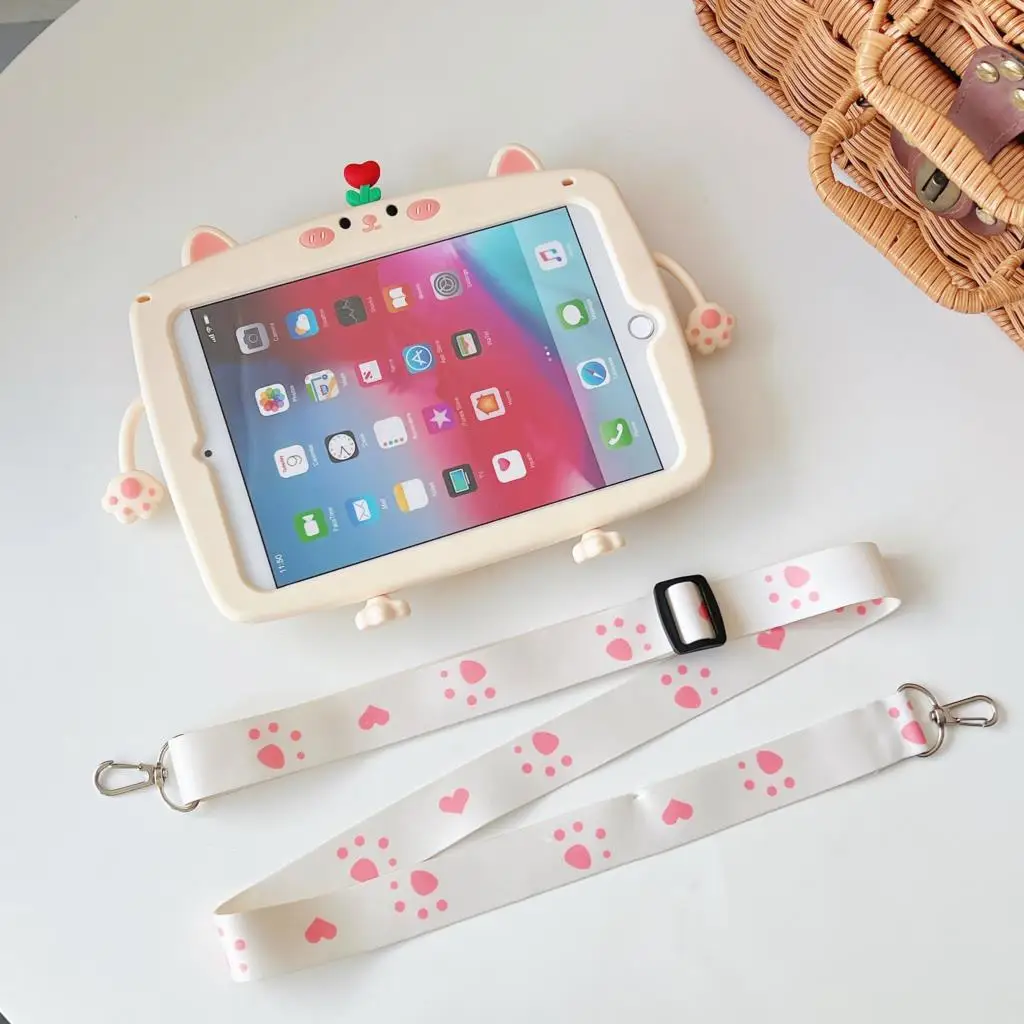 Children's Adorable Silicone Cover with 360° Rotating Stand and Handle Grip