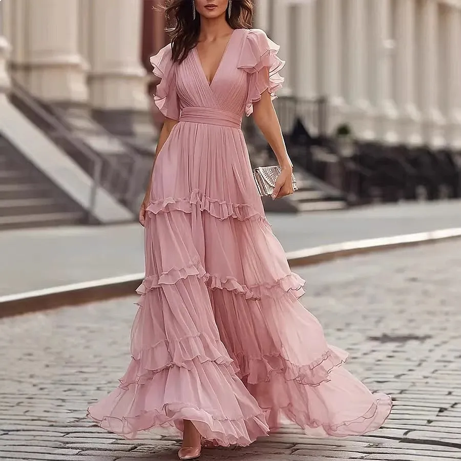 V Neck Dresses for Women Summer Spring Elegant Long Dress Maxi Dress Jumpsuit Overall Playsuit 1