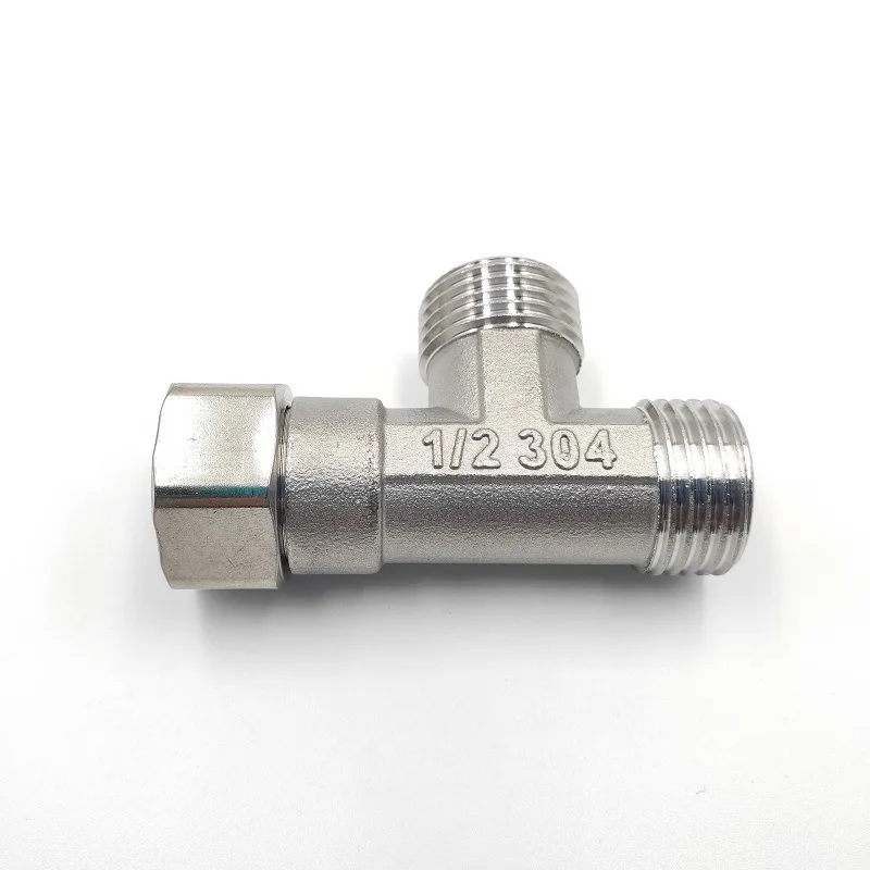 G1/2" T-Valve Toilet Diverter Valve T Adapter Three-way Water Pipe Splitter Diverter Valve Bath Bidet Sprayer Shower Fitting t adapter valve shower head diverter valve diverter valve faucet valve